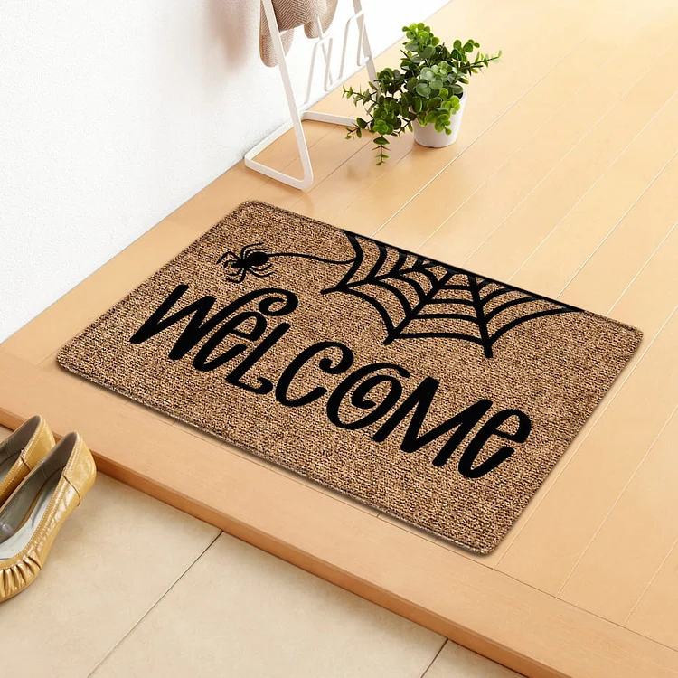 Non-Slip Doormat Rug Halloween Boo Spider Pattern Indoor/Outdoor Door Mat