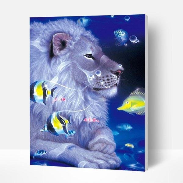 Paint by Numbers Kit - Lion In The Sea-BlingPainting-Customized Products Make Great Gifts