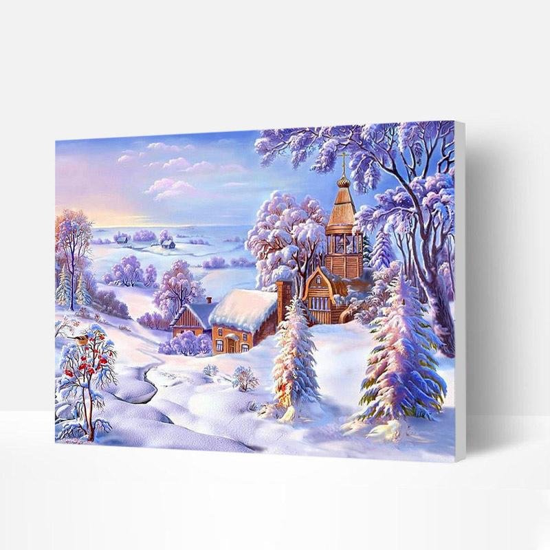 Paint by Numbers Kit - Scenery after Snow-BlingPainting-Customized Products Make Great Gifts