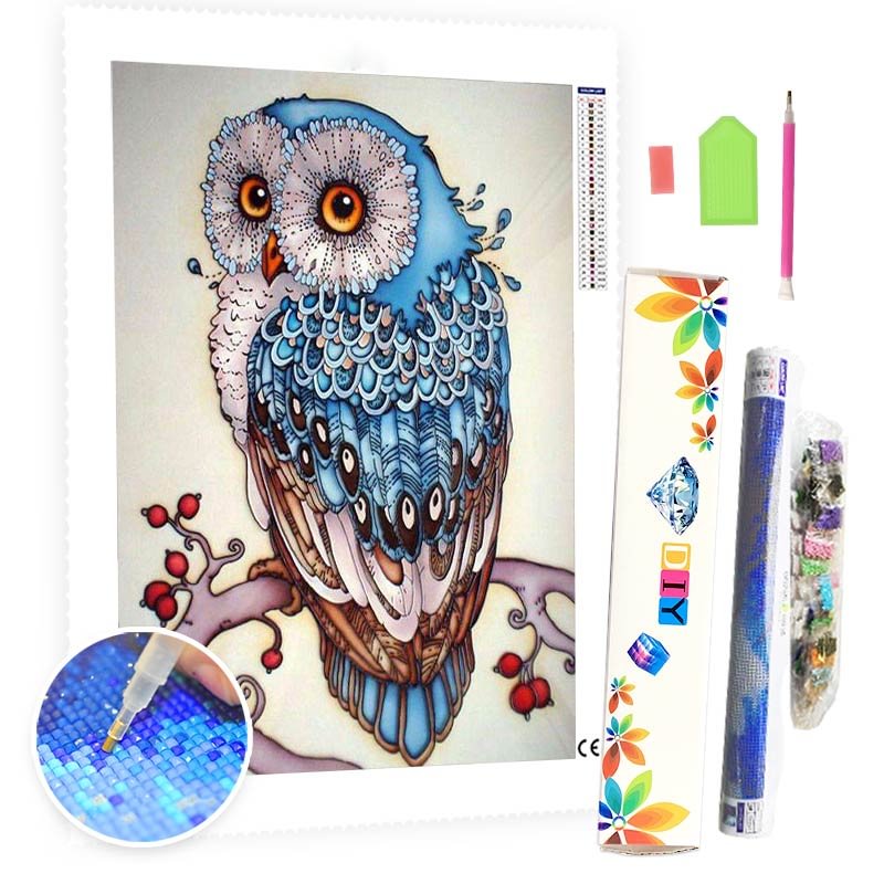Blue Owl 5D Diamond Painting Kit-BlingPainting-Customized Products Make Great Gifts