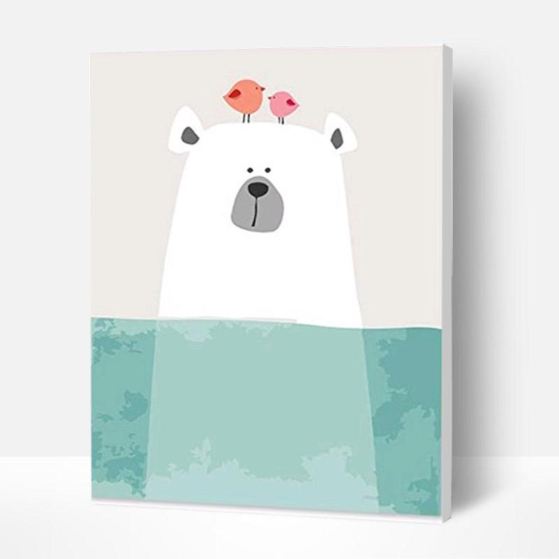 Paint by Numbers Kit for Kids - Cute Polar Bear, Cute Gift 2022-BlingPainting-Customized Products Make Great Gifts