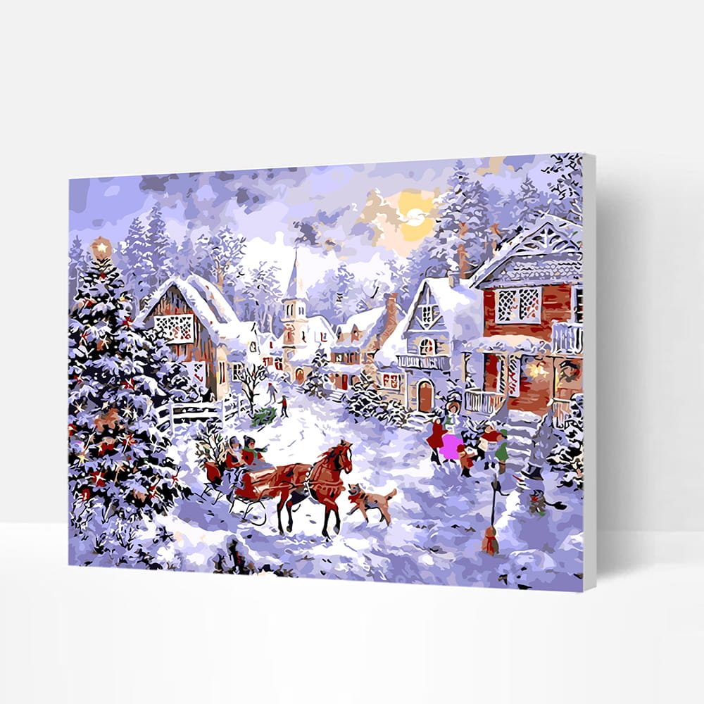 Paint by Numbers Kit - Snow Village, Top Gifts 2021-BlingPainting-Customized Products Make Great Gifts