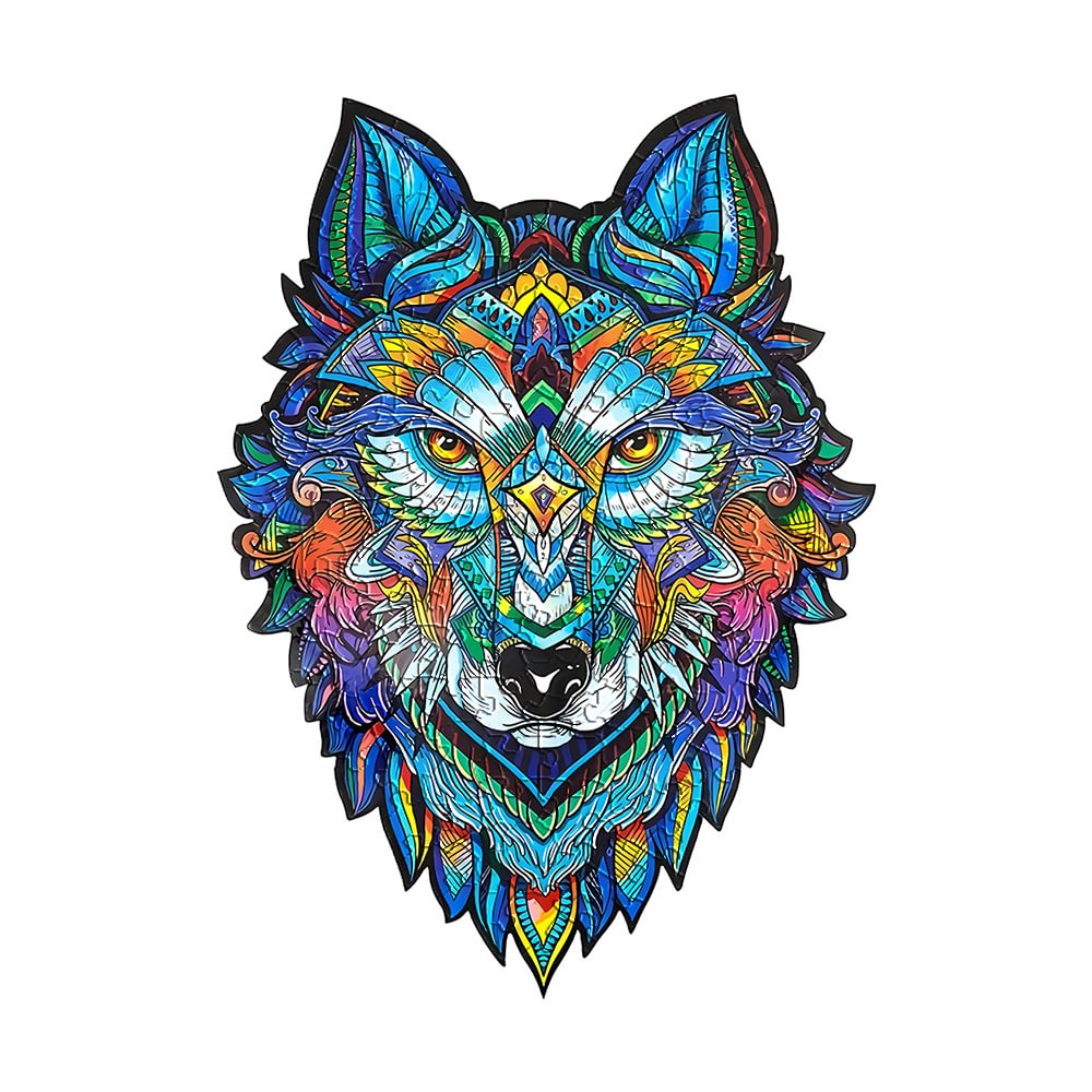 Majestic Wolf Shape Wooden Irregular Jigsaw Puzzles for Kids & Adults, Creative Gifts-BlingPainting-Customized Products Make Great Gifts