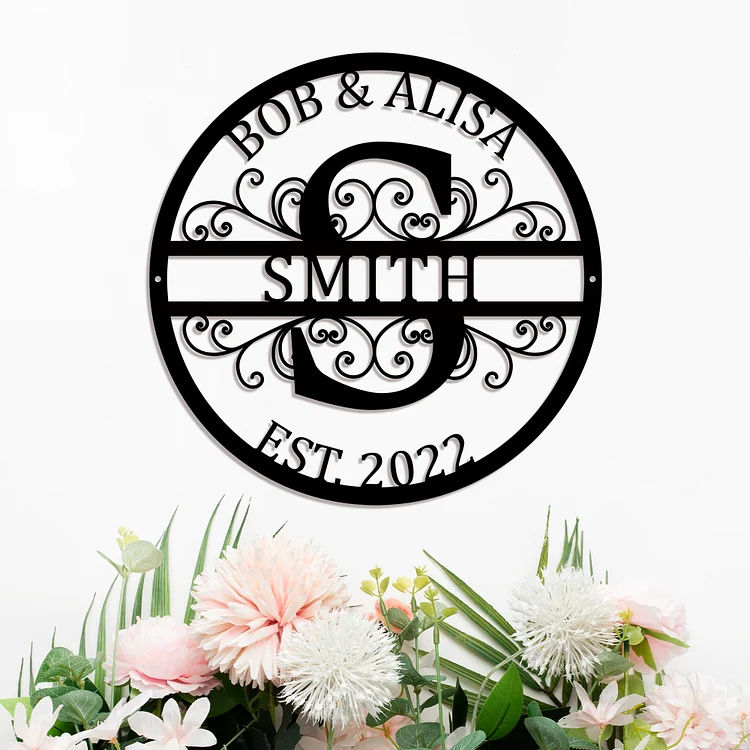 Personalized Name Metal Split Letter Monogram Sign Wall Art