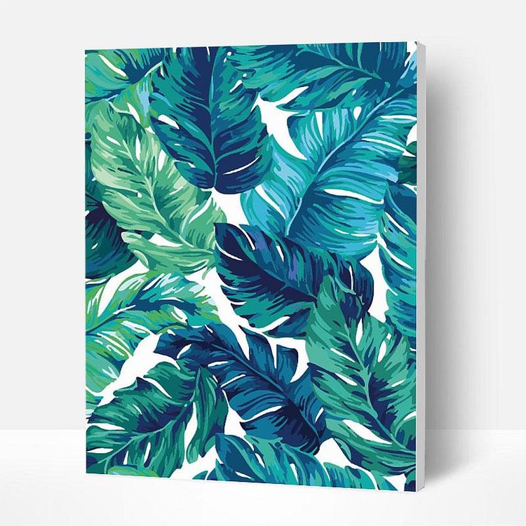 Paint by Numbers Kit - Green Tropical Leaves-BlingPainting-Customized Products Make Great Gifts