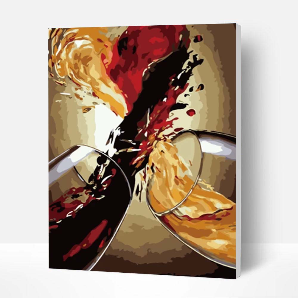 Paint by Numbers Kit - Heart-shaped Wine-BlingPainting-Customized Products Make Great Gifts