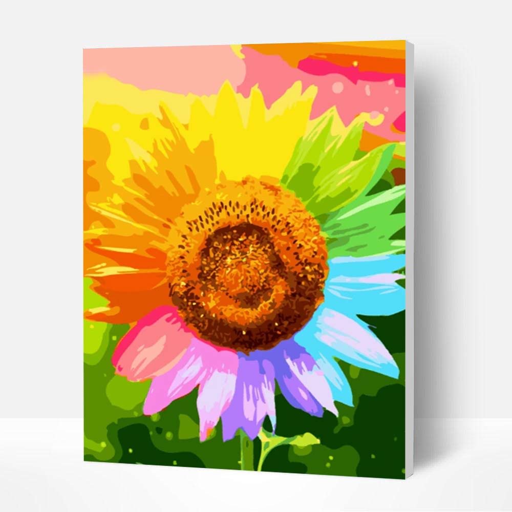Paint by Number Kit -- Colorful sunflower-BlingPainting-Customized Products Make Great Gifts