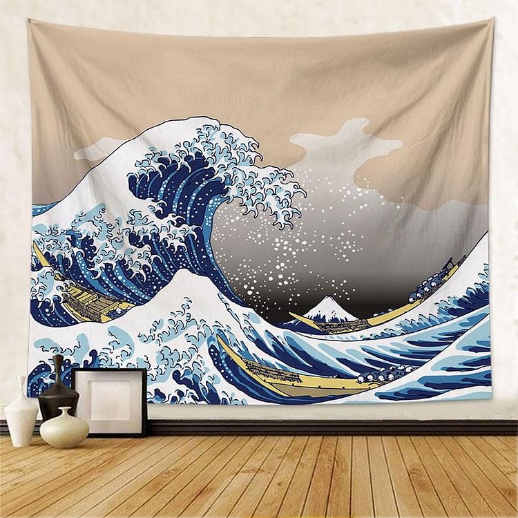Brown Wave Wall Hanging Tapestry-BlingPainting-Customized Products Make Great Gifts