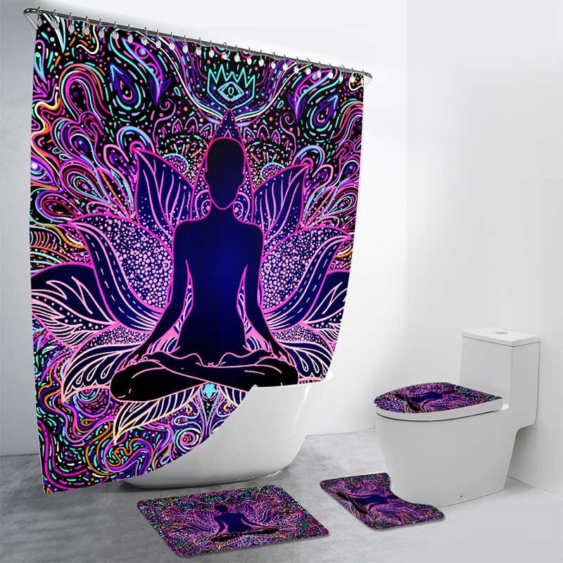 Buddha & Mandala 4Pcs Bathroom Set-BlingPainting-Customized Products Make Great Gifts