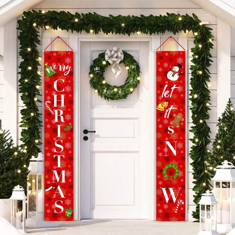 Merry Christmas Banner Decor C - Best Decor Gifts-BlingPainting-Customized Products Make Great Gifts