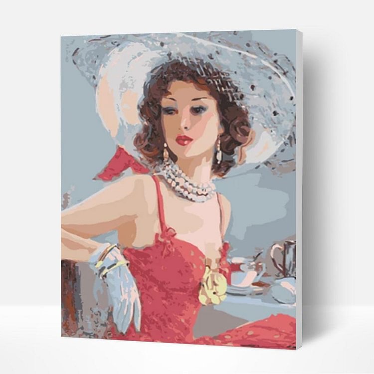 Paint by Numbers Kit - Elegant Lady-BlingPainting-Customized Products Make Great Gifts