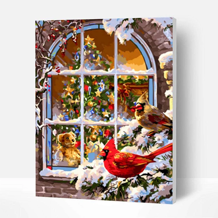 Paint by Numbers Kit -  Christmas Window, Thoughtful Gifts-BlingPainting-Customized Products Make Great Gifts