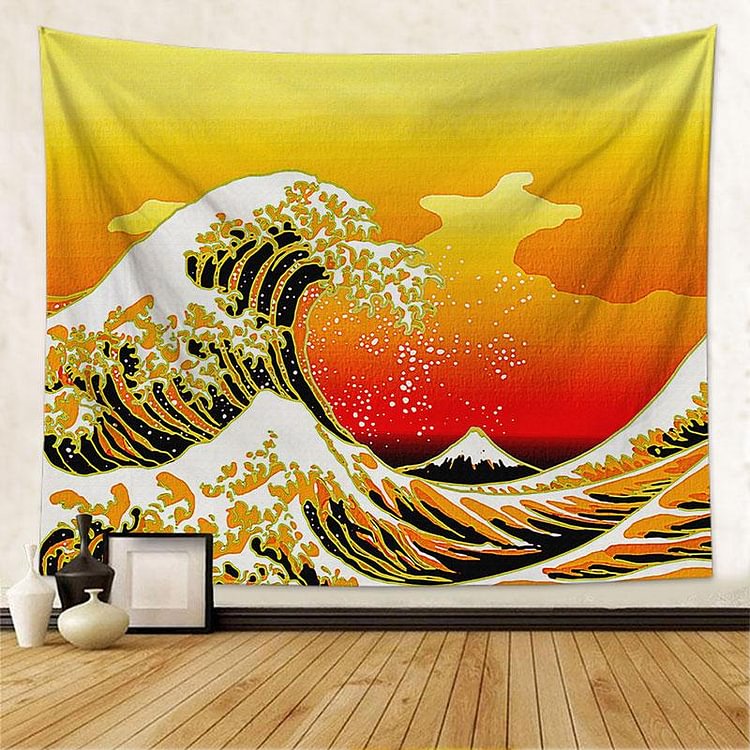 Wave & Sunset Wall Hanging Tapestry-BlingPainting-Customized Products Make Great Gifts