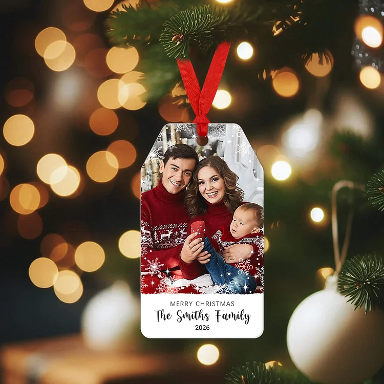 Create Your Own Christmas Gift Tag Ornament 3x5'' – Personalized Photo & Text Holiday Gift