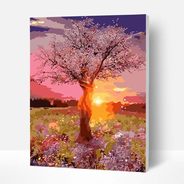 Paint by Numbers Kit -   Sunset tree-BlingPainting-Customized Products Make Great Gifts
