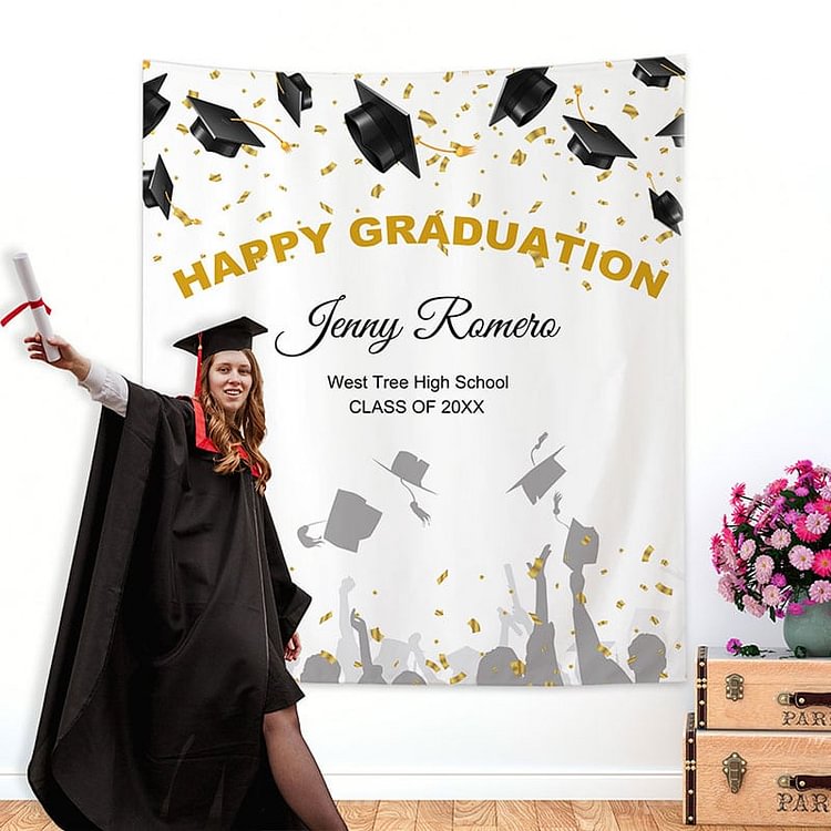 Personalized Graduation Party Photo Backdrop D-BlingPainting-Customized Products Make Great Gifts