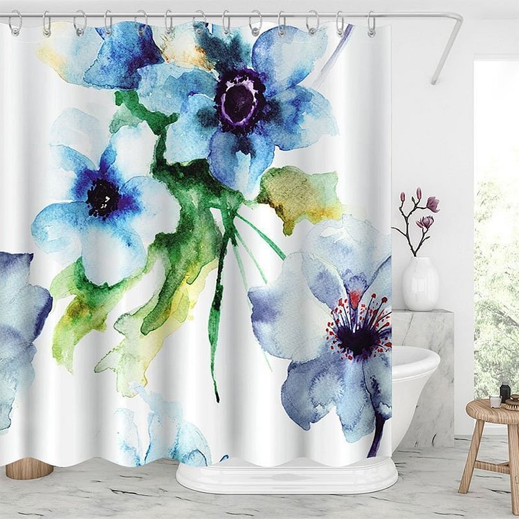 Watercolor Flowers Shower Curtains-BlingPainting-Customized Products Make Great Gifts