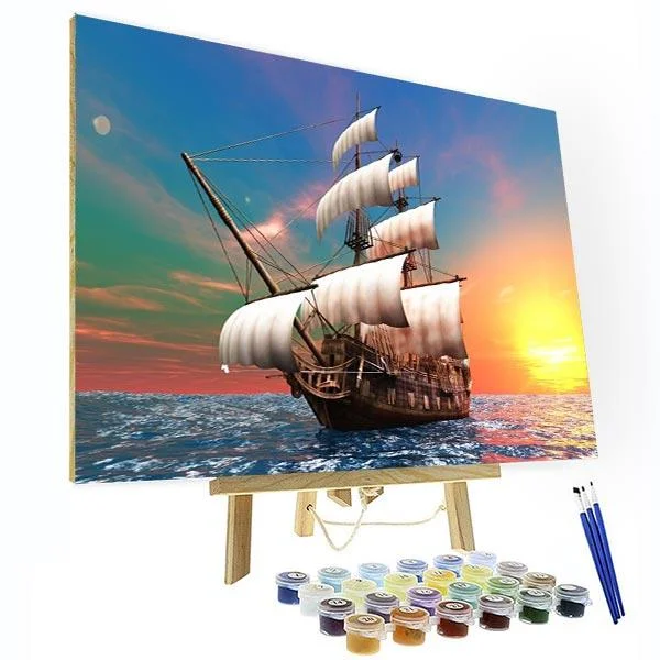 Paint by Numbers Kit - Sailing Back-BlingPainting-Customized Products Make Great Gifts