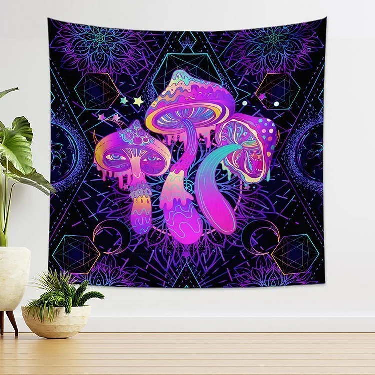 Psychedelic Art Magic Mushroom Tapestry Wall Hanging-BlingPainting-Customized Products Make Great Gifts