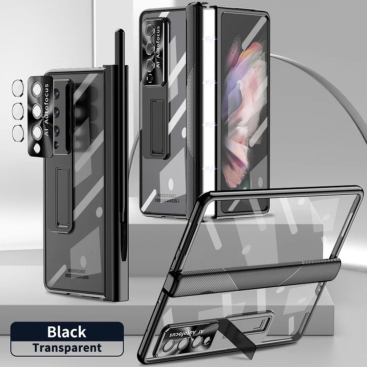Transparente Tempered Film Kickstand Full Protection Cover For Samsung Galaxy Z Fold 3 4