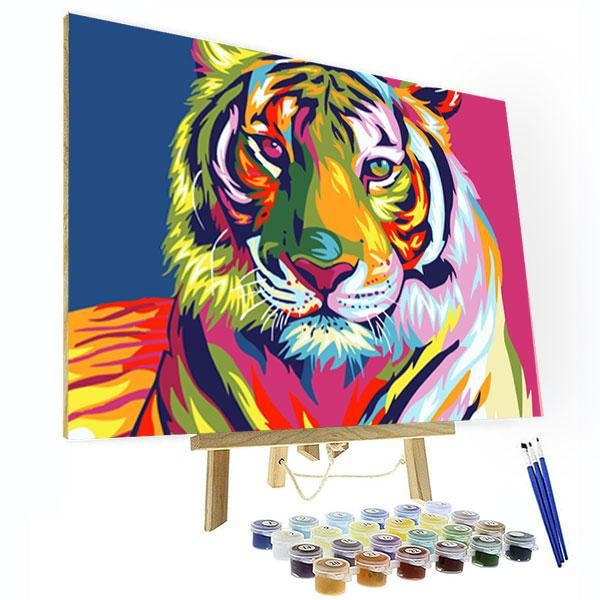 Paint by Numbers Kit - Colorful Tiger, Thoughtful Gifts for Kids-BlingPainting-Customized Products Make Great Gifts