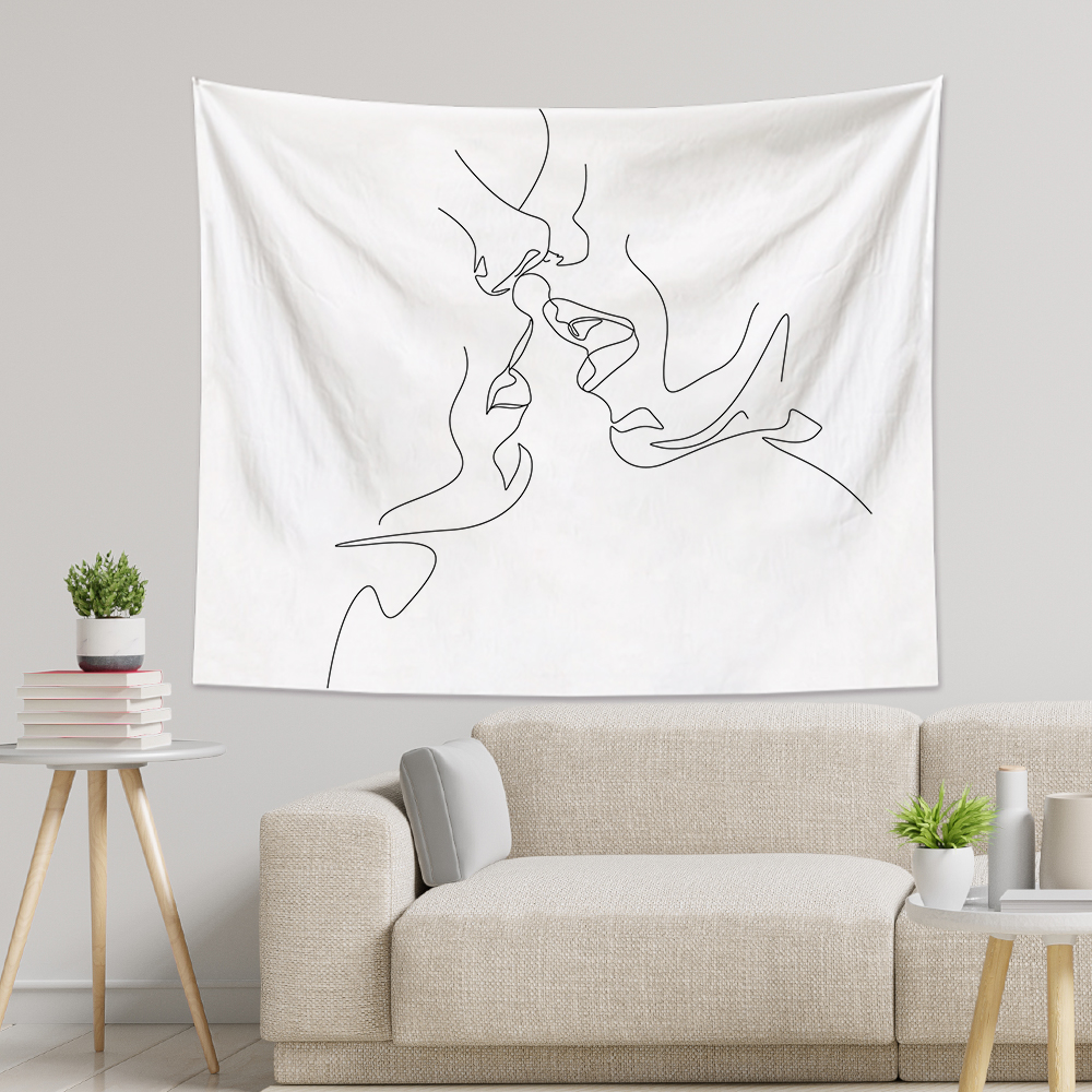 Couple Kiss Tapestry Wall Hanging-BlingPainting-Customized Products Make Great Gifts