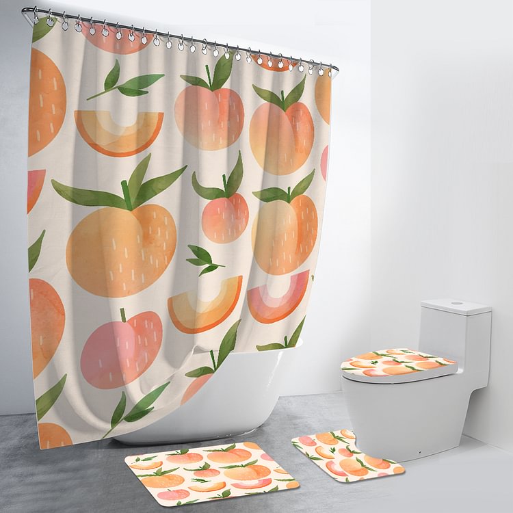 Peach 4Pcs Bathroom Set-BlingPainting-Customized Products Make Great Gifts