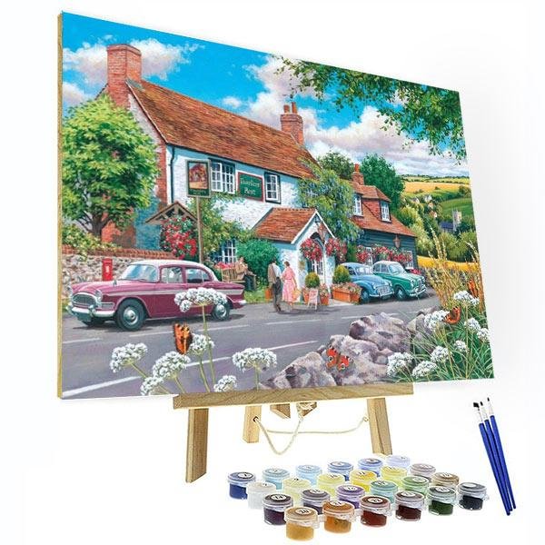 Paint by Numbers Kit - Small Town Scenery-BlingPainting-Customized Products Make Great Gifts