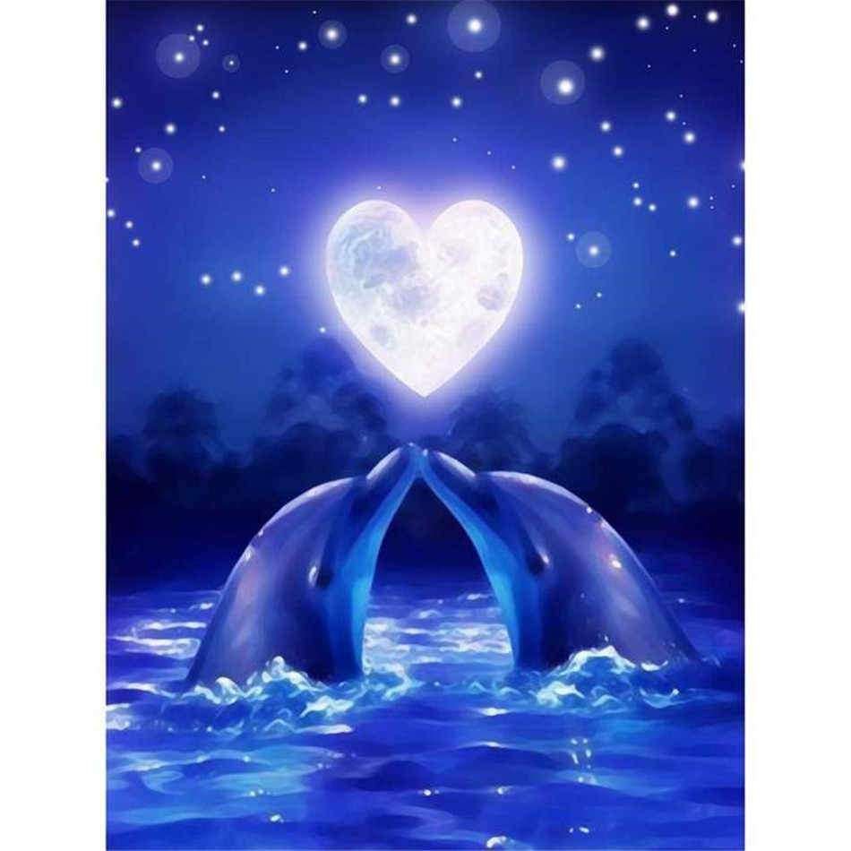 Dolphin 's Romantic-BlingPainting-Customized Products Make Great Gifts