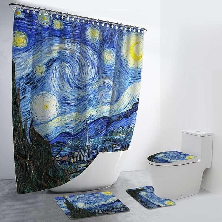 The Blue Sky 4Pcs Bathroom Set-BlingPainting-Customized Products Make Great Gifts