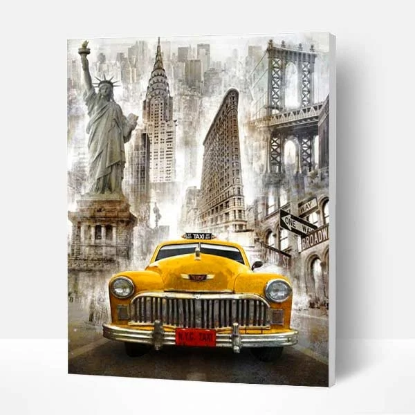 Paint by Numbers Kit - New York Taxi-BlingPainting-Customized Products Make Great Gifts
