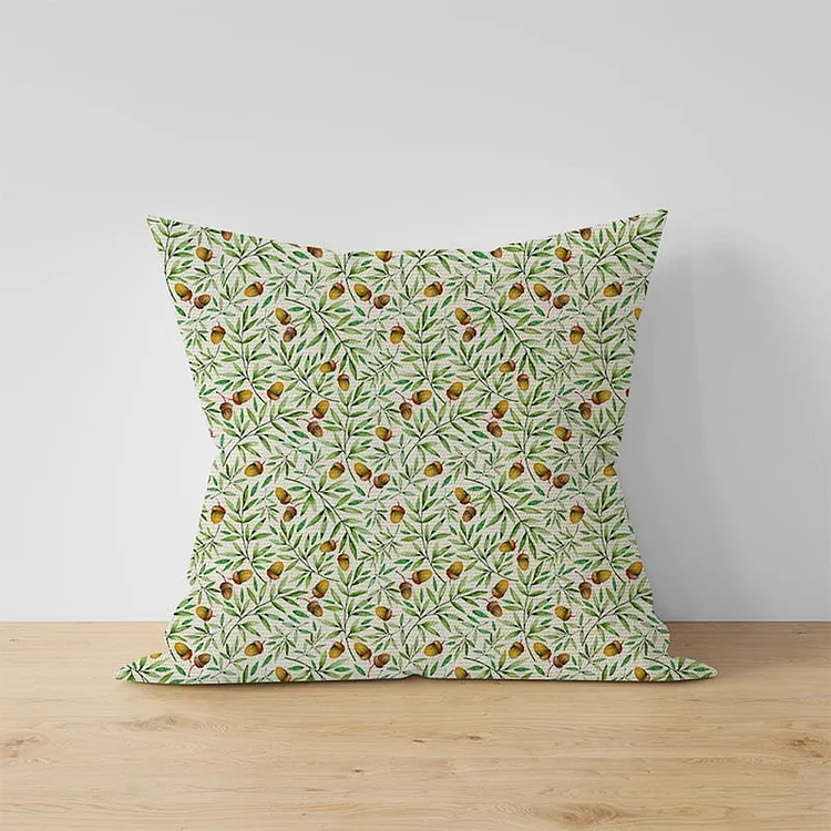 Olive Branch With Pine Cones Pattern Throw Pillow Home Decor-BlingPainting-Customized Products Make Great Gifts