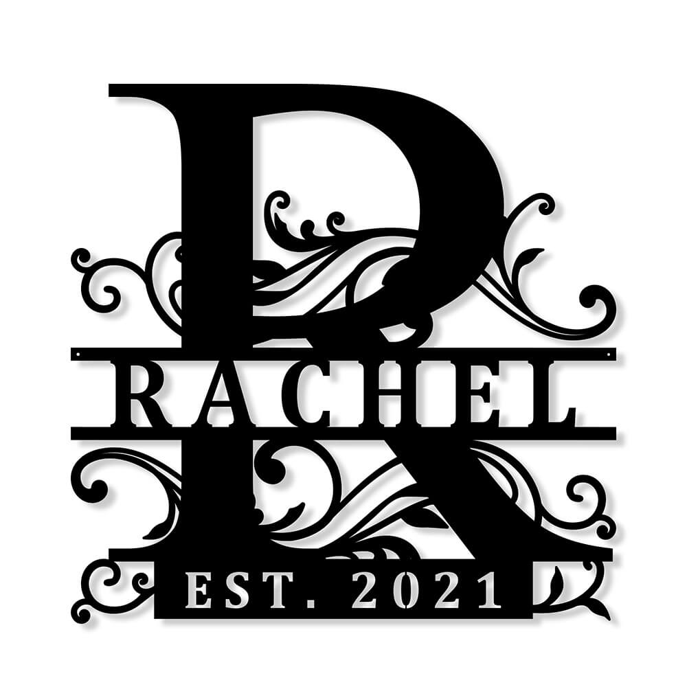 Personalized Monogram Split Letter Name Metal Sign - Creative Gifts 2022-BlingPainting-Customized Products Make Great Gifts
