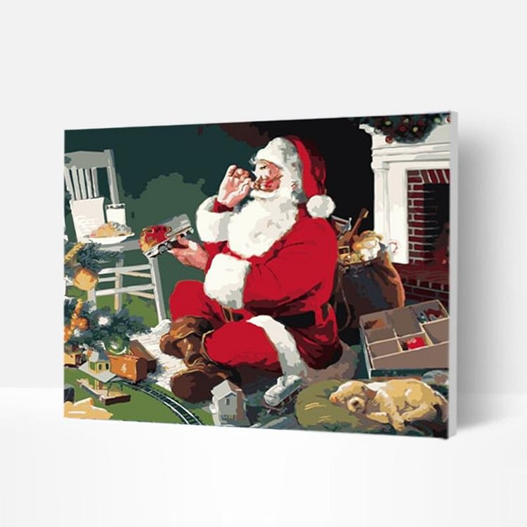 Christmas Paint by Numbers Kit - Santa Chooses Gifts - Cool Gifts-BlingPainting-Customized Products Make Great Gifts