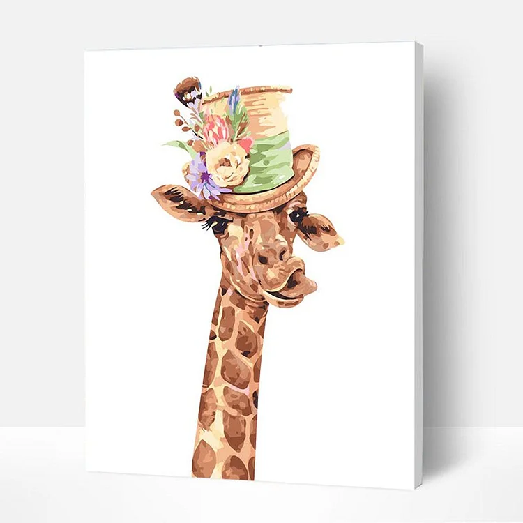 Paint by Numbers Kit - Giraffe Wearing Flower Hat - Top Gifts for Kids 2022-BlingPainting-Customized Products Make Great Gifts