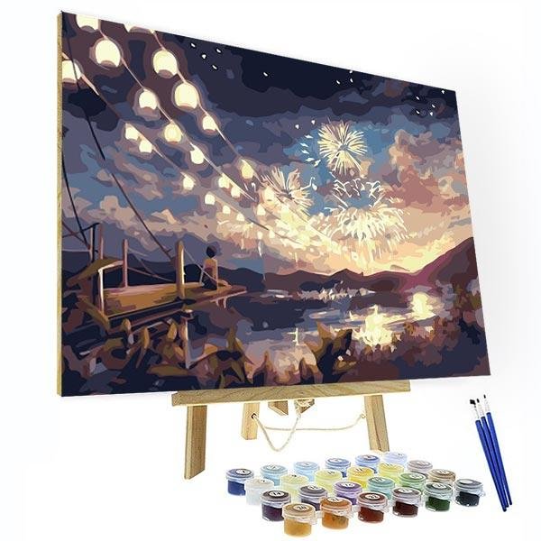 Paint by Numbers Kit -  Firework Night-BlingPainting-Customized Products Make Great Gifts