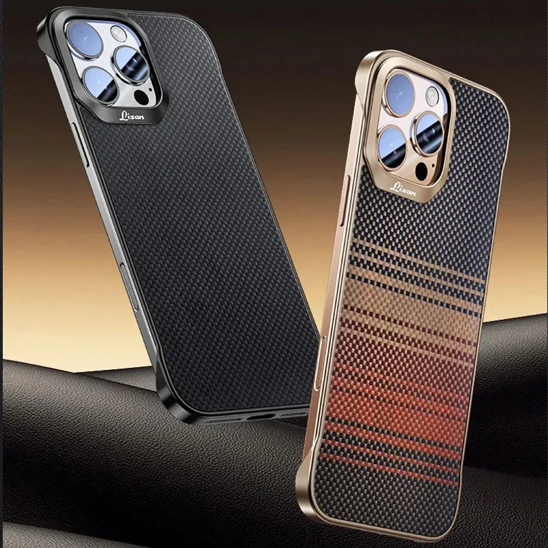 Carbon Fiber Texture Frameless Shockproof Cover For iPhone  Iwannacase - Premium Phone Cases & Accessories