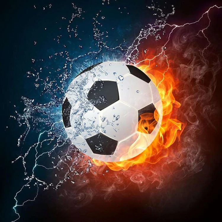 Soccer ball on fire-BlingPainting-Customized Products Make Great Gifts
