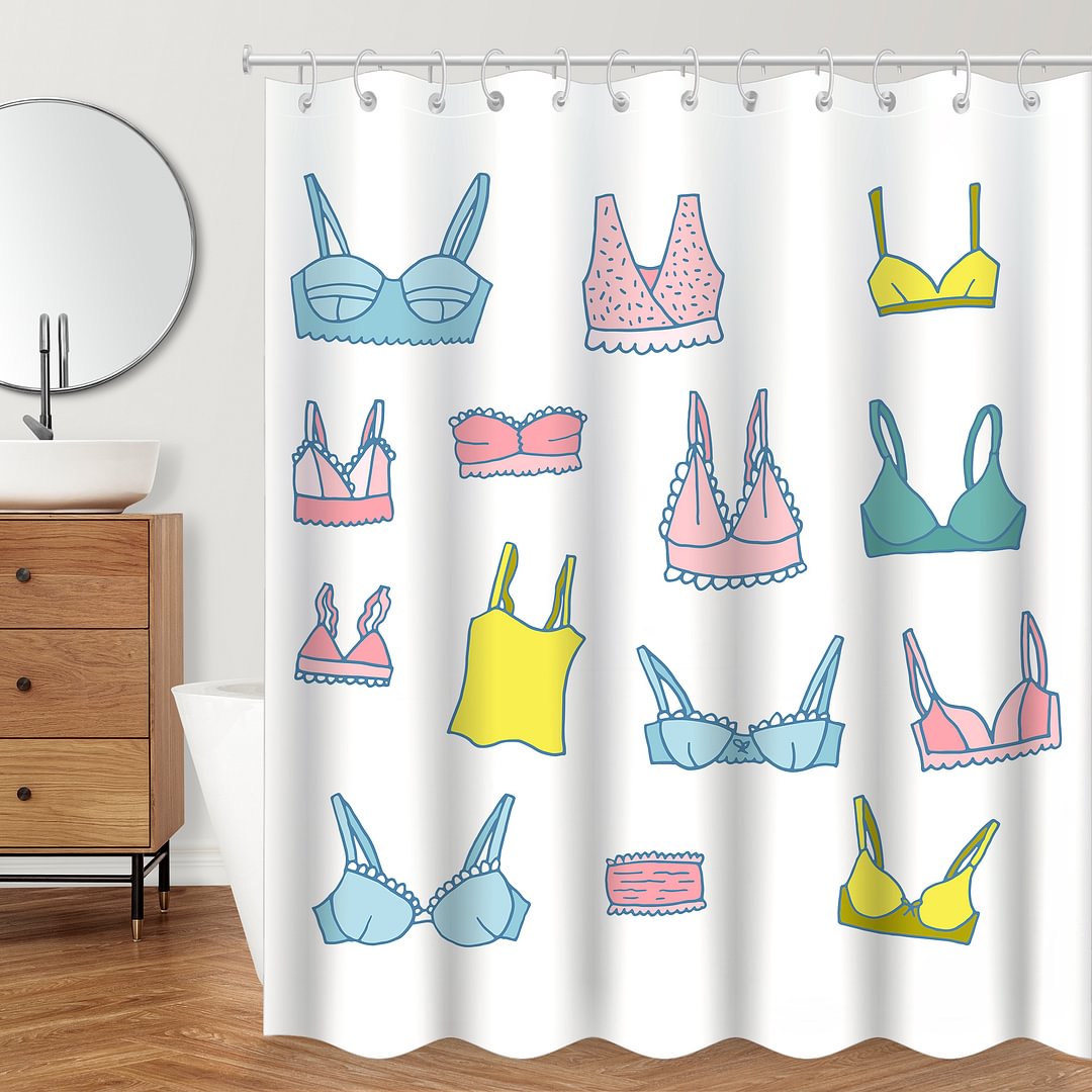 Beach Bikini Pattern Waterproof Shower Curtains With 12 Hooks-BlingPainting-Customized Products Make Great Gifts