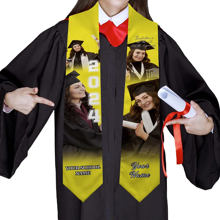 Unique College Graduation Stole, Reflecting High School Journey