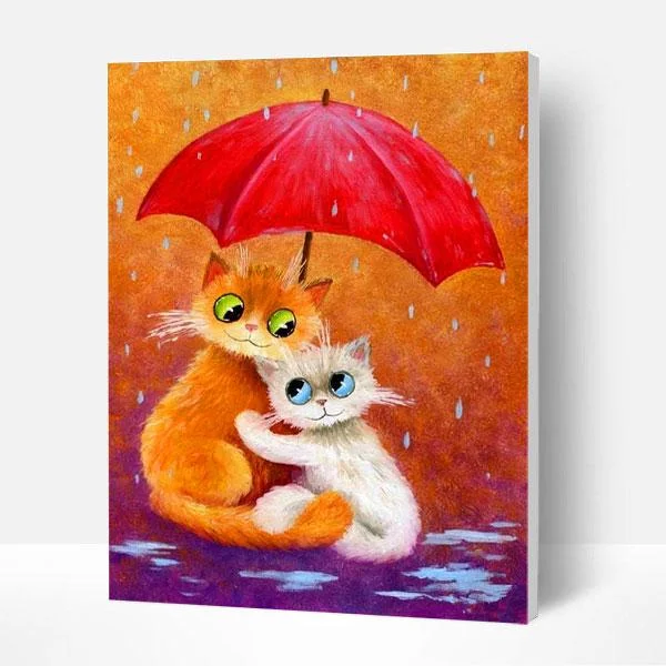Paint by Numbers Kit - Hugging in The Rain-BlingPainting-Customized Products Make Great Gifts