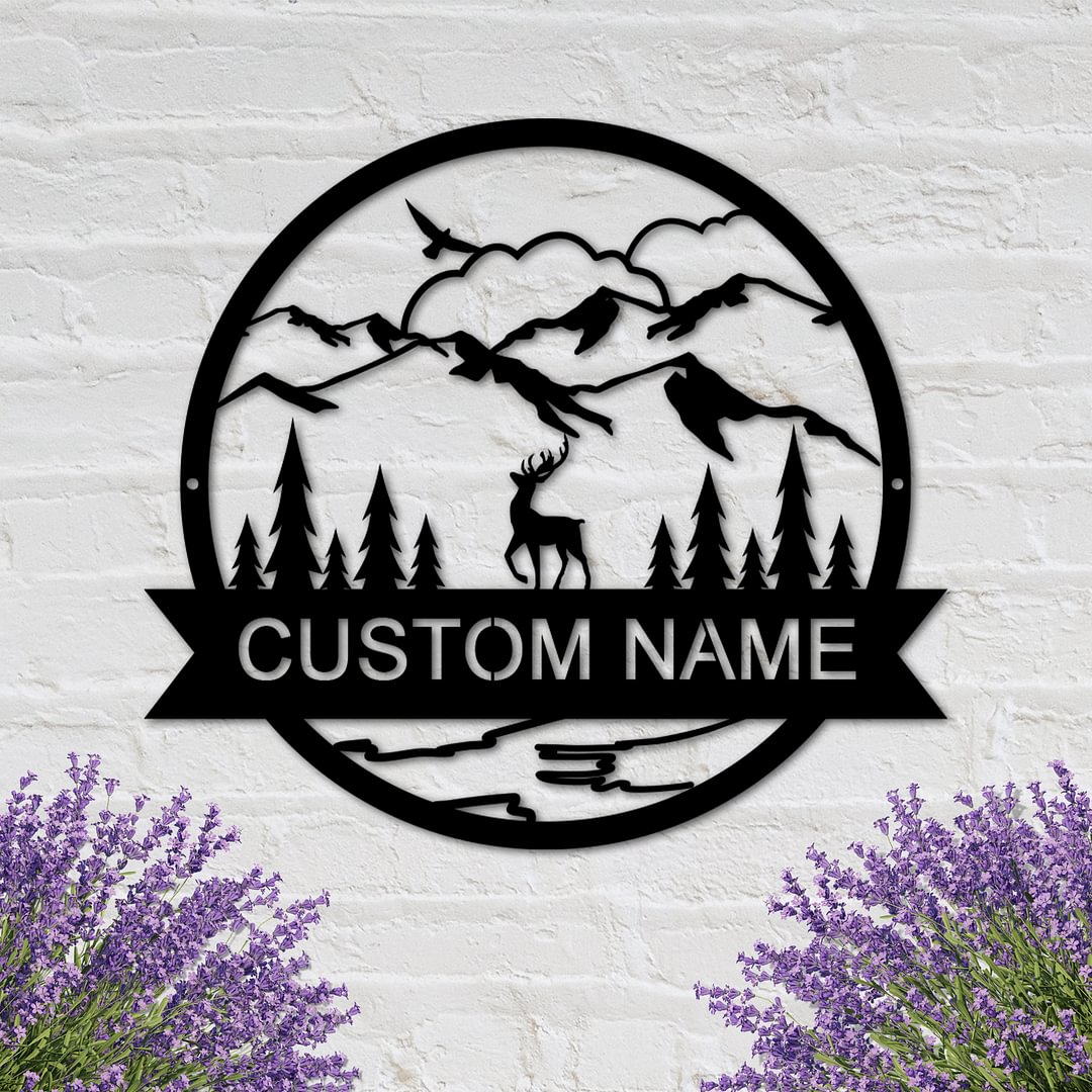 Custom Name/Text Metal Sign Deer Signs for Outdoor, House Warming Presents - Best&Unique Gift-BlingPainting-Customized Products Make Great Gifts