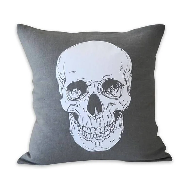 Halloween Decor Linen Skull Throw Pillow D-BlingPainting-Customized Products Make Great Gifts