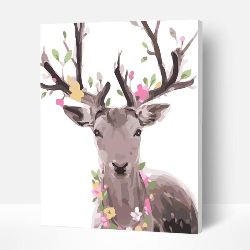 Paint by Numbers Kit for Kids - Deer Wearing Flowers, Top Gifts 2022-BlingPainting-Customized Products Make Great Gifts