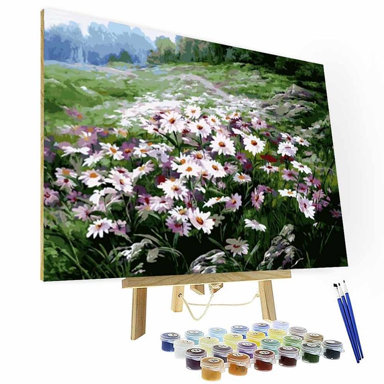 Paint by Numbers Kit - Wildflowers in the mountains-BlingPainting-Customized Products Make Great Gifts