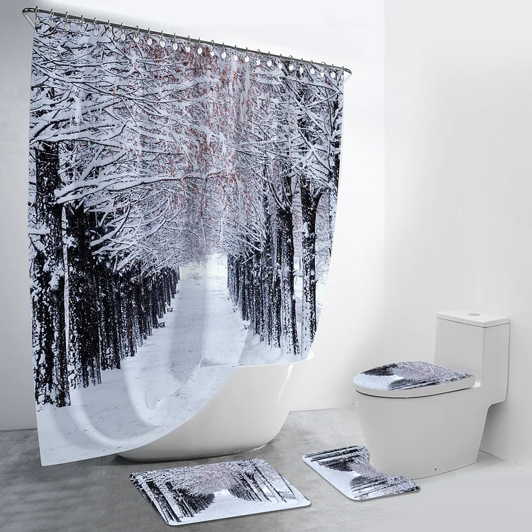 Snow Scence 4Pcs Bathroom Set-BlingPainting-Customized Products Make Great Gifts