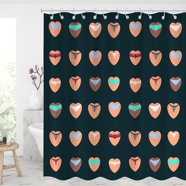 Waterproof Shower Curtains With 12 Hooks Bathroom Decor - Bikini Pattern-BlingPainting-Customized Products Make Great Gifts