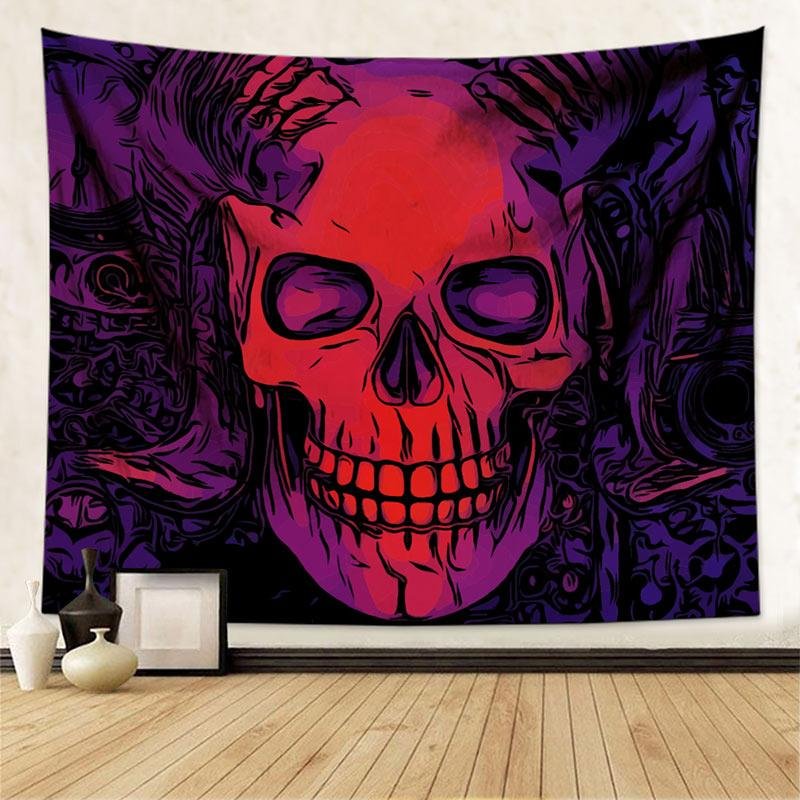 Horror Skull Tapestry Wall Hanging-BlingPainting-Customized Products Make Great Gifts