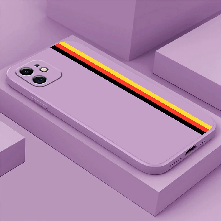 Straight Side Liquid Silicone Case For iPhone - Color Black&Red&Yellow  Caseepro - High Quality Phone Cases & Covers