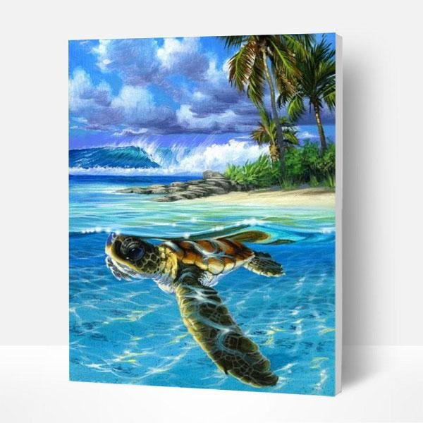 Paint by Numbers Kit -  Sea Turtle-BlingPainting-Customized Products Make Great Gifts